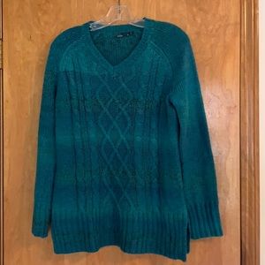 Prana Teal V-Neck Sweater